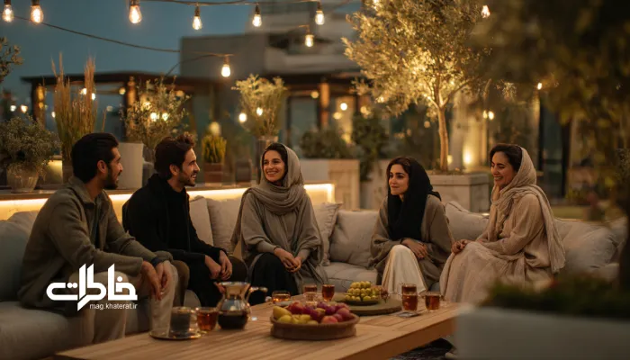 شب‌نشینی دوستانه در حیاط آپارتمانی؛ جمع‌های شبانه و آرامش روان