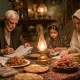 دورهمی خانوادگی با نور شبیه چراغ نفتی و دفترچه خاطرات