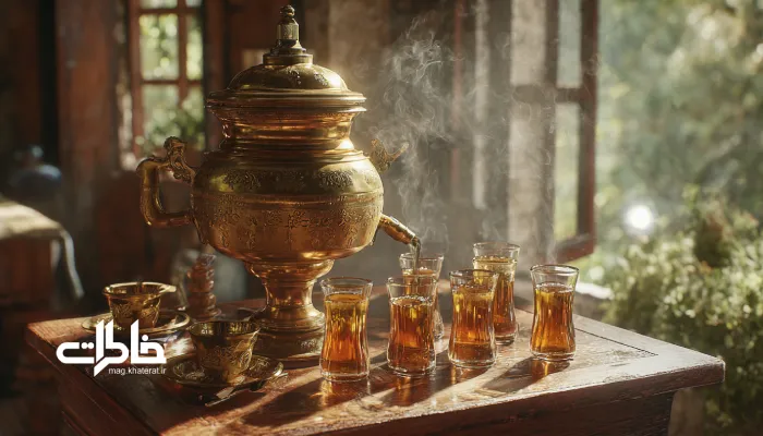 فنجان چای بر میز ساده؛ نماد صمیمیت و سکوت در شعر معاصر.چای در ادبیات