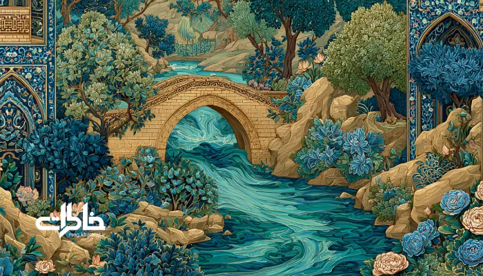 نگارگری ایرانی با آب روان و پل