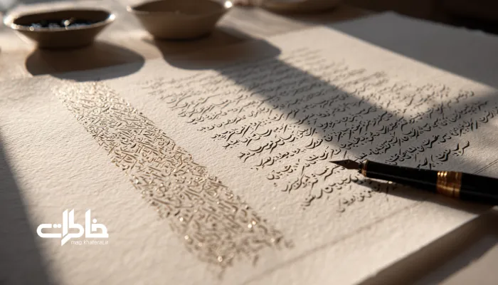 دیوان سعدی با خط نستعلیق و یادداشت‌هایی درباره نوع‌دوستی. دیوار مهربانی