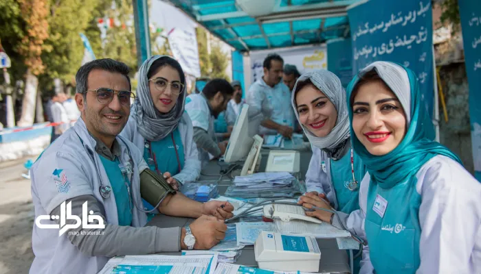 ایستگاه نذر سلامت با تیم داوطلب. نذر و چراغانی