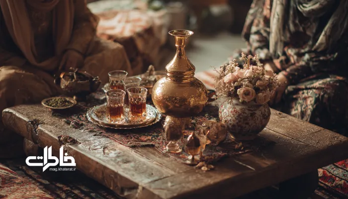 مجلس سنتی با سماور و استکان؛ بازنمایی مصاحبت در فرهنگ ایرانی.چای در ادبیات