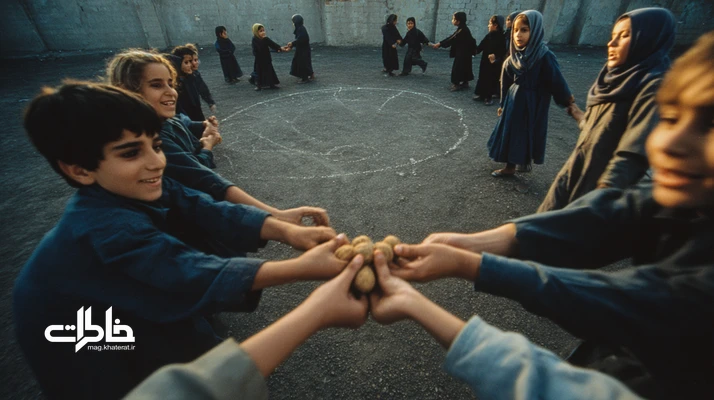 بازی گردو در زنگ تفریح مدرسه؛ حلقه بچه‌ها، دایره گچی و لحظه شکستن گردو در حیاط مدرسه دهه ۶۰ و ۷۰