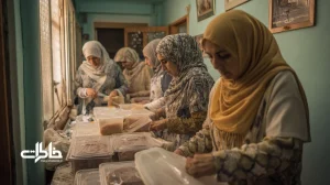 تصویر آیینی از عید قربان در محله ایرانی؛ تقسیم گوشت با بسته‌بندی بهداشتی، برچسب‌گذاری و توزیع آبرومندانه برای همسایه‌ها و نیازمندان، تقویت همدلی محله.