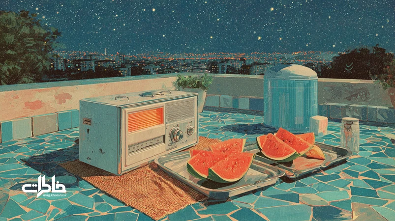شبنشینی دهه شصت روی پشتبام: رادیوی کوچک، سینی استیل هندوانه و آسمان پرستاره؛ بازسازی حس جمعی و نوستالژی ایرانی
