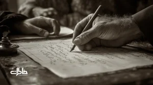 عکس سیاه‌وسفید از اتاق ثبت‌احوال ایران با اثر انگشت پدر روی شناسنامه؛ نماد خاطرات خانوادگی و روز گرفتن شناسنامه