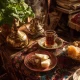 میز چای عصرانه ایرانی با استکان‌های کمر باریک، سماور و نبات؛ فضایی گرم و ساده برای صمیمیت محله و ساختن خاطرات