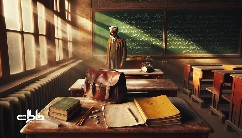 صف اول کلاس با معلم مهربان، بوی کتاب نو و دفتر کاهی؛ نوستالژی مدرسه در یک صبح پاییزی ایرانی.مجله خاطرات