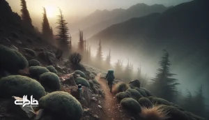 تصویر سفرهای کوهستانی ایران در سپیده‌دم با مه، سنگ و باد؛ رد پای عابر روی خاک و حس فرار از هیاهو و بازگشت به خود