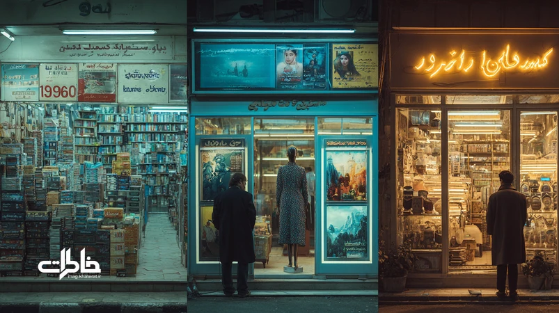 ویترین مغازهها در ایران از دههٔ ۱۳۶۰ تا امروز؛ تغییر چیدمان، تابلوهای فارسی، برندها و نورپردازی بهعنوان آینهٔ اقتصاد و سبک زندگی