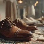 ترکیب ویترین کفش قدیمی و بوتیک مدرن با صحنه واک‌کشی؛ بازنمایی کفش ایرانی در سبک زندگی نسل جدید و پیوند خاطرات خرید با آداب نگه‌داری.