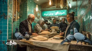 نانوایی قدک در کوچه‌های حرم مشهد با صف زائران و بخار نان داغ؛ روایتی تصویری از نان قدک مشهد و نوستالژی بازارهای اطراف حرم