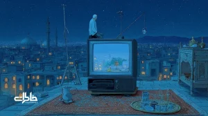 تلویزیون پارس با نور آبی در هال خانه و تنظیم آنتن پشت‌بام؛ شب‌های سریال، هیجان جمع خانوادگی و خاطرات نوستالژیک محله‌های ایرانی