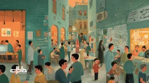 کولاژ نوستالژیک از صحنه‌های مدرسه، صف نانوایی، تاکسی و کافه در ایران؛ نمایش تطور اصطلاحات دهه ۶۰ تا ۹۰ و نقش زبان غیررسمی در هویت نسلی