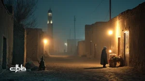 کوچه نیمه‌تاریک خراسان در سحر رمضان با مردی که نغمه سحری را با لهجه خراسانی می‌خواند؛ بخار نفس، نور پنجره‌ها و بوی چای و نان تازه؛ حافظه شنیداری رمضان.مجله خاطرات