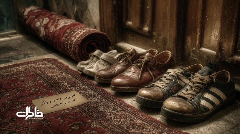 ورودی خانه ایرانی با ردیف کفش‌ها؛ از کفش ملی تا کفش مدرسه و اسنیکر مینیمال، نماد ردپای خاطره و آیین کفش دم‌درب.