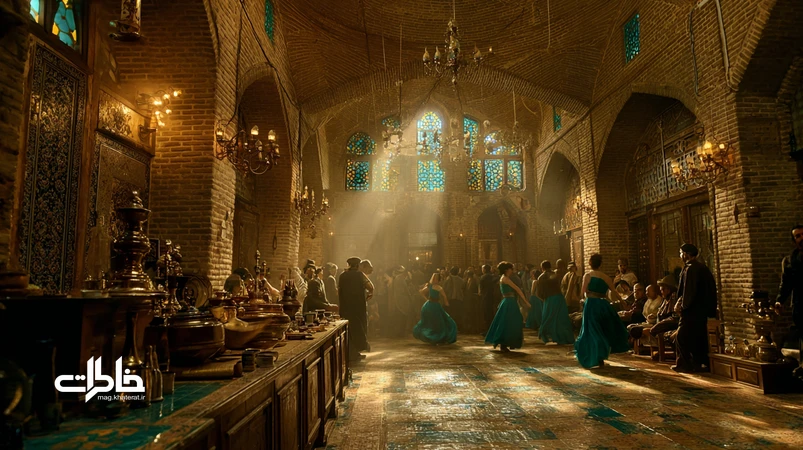 تصویر اسلوموشن از گود زورخانه با مرشد، ضرب، پهلوانان با میل، نور کهربایی و بوی گلاب؛ بازنمایی نغمه‌های زورخانه و فرهنگ فتوت ایرانی