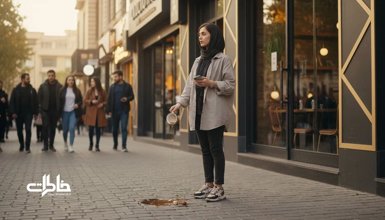 جوان ایرانی پس از یک اتفاق خجالت‌آور در خیابان؛ تصویر مرتبط با بدشانسی یا بی‌دقتی، خاطره‌های تلخ، شرم و پذیرش اشتباه