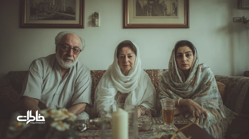آیین خانوادگی و مراسم سالگرد کوچک برای یادبود و خاطرهدرمانی در خانه با حضور سه نسل