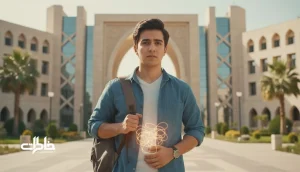 دانشجوی ایرانی در اولین روز دانشگاه با حس اضطراب اجتماعی و حافظه بدن؛ تصویر نمادین از تنگی سینه و گره معده در لحظه سرنوشت‌ساز