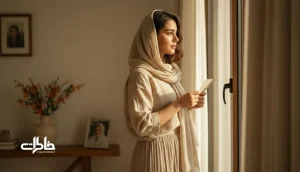 تصویر احساسی از دختر ایرانی کنار پنجره با نور ملایم، مناسب مقاله معنی اسم جانان و ریشه اسم جانان و حس عاشقانه این نام