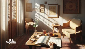 صحنه‌ای از نوشتن یادنامه کوتاه در سالگرد فقدان با دفترچه و چای، نماد سوگ نرم و خاطره‌سازی برای التیام