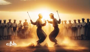 رقص چوب در جنوب ایران با موسیقی بومی و گرد و غبار میدان؛ روایت آیین محلی و حافظه جمعی در بدن‌ها