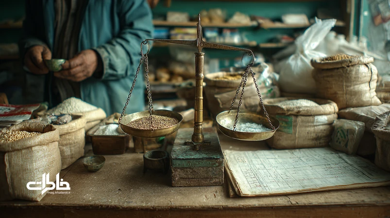 ترازوی دوکفه‌ای بقالی محله کنار دفتر نسیه خط‌خورده و وزنه‌های برنجی؛ روایت اعتماد و حساب‌وکتاب محلی