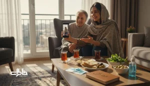 خانواده ایرانی در خانه با تماس تصویری، ماسک و دفتر یادداشت؛ نماد چیزهایی که کرونا از ما گرفت و چیزهایی که به ما داد