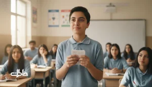 دانش‌آموز ایرانی در اولین ارائه کلاسی با اضطراب و امید؛ تصویر درباره اضطراب خوب بزرگ‌شدن و مواجهه با ترس جلوی کلاس