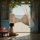 کودکی در حیاط ایرانی در یک عصر تابستان؛ تصویرسازی از کش آمدن زمان ذهنی و تابستان‌های طولانی کودکی