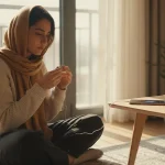 چهره یک جوان ایرانی کنار پنجره با هدفون و اشک؛ تصویر مفهوم گریه با موسیقی، حافظه و رهایی هیجانی