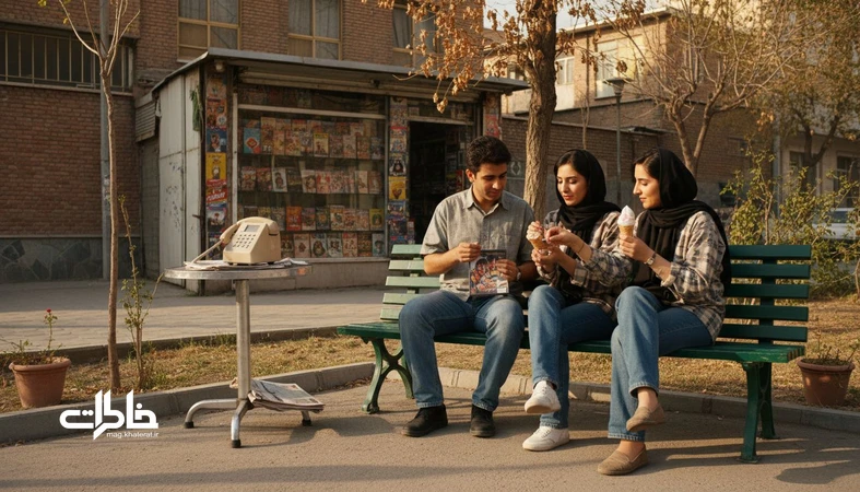 تصویر نوستالژیک از یک عصر دهه ۷۰ ایران: نوار VHS، تلفن ثابت و قرار عصرانه در پارک