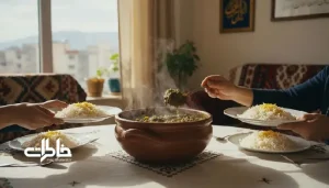 سفره ناهار جمعه با خورشت ایرانی به عنوان لنگر زمانی در تقویم خانواده و خاطره‌سازی