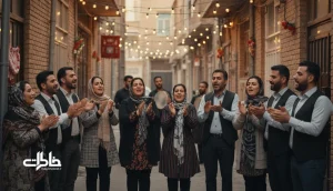 عروسی محلی در کوچه ایرانی با چراغانی و همخوانی همسایه ها؛ روایت بصری از خاطره جمعی و نغمه های مراسم